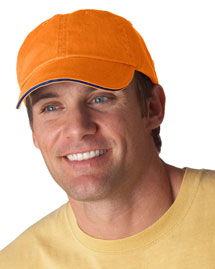 6-Panel Pigment-Dyed Twill Sandwich Cap