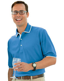  Men's Egyptian Diamond Knit Polo Sport Shirt With Tipping