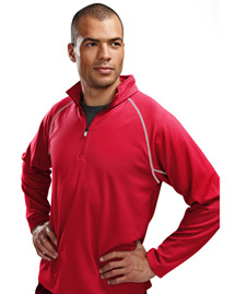 Mens 100% Polyester Jaquard UC 1/4 Zip LS Knit Pullover Shirt.