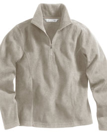 Womens 100% polyester anti-pilling micro fleece 1/4 zip pullover.