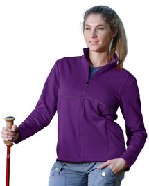 Womens 100% Polyester Micro Fleece Knit Jacket, w/ Piping & Reflective.