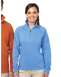 Womens 100% Polyester Microfleece 1/4 Zipper Pullover.