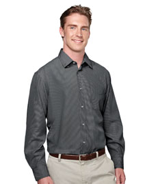 Men's 53% polyester / 47% Modal LS Button-Down Woven Shirt