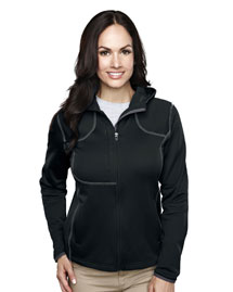 Womens 100%Poly Micro Fleece long sleeve ULTRA COOL jacket with hood.