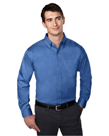 Tri-Mountain - Men's Big & Tall  Wrinkle Free Pinpoint Oxford Dress Shirt