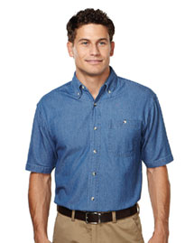Tri-Mountain - Men's Big & Tall  Denim Short Sleeve Shirt