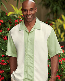 Mens Pieced Camp Black/Ivory Shirt