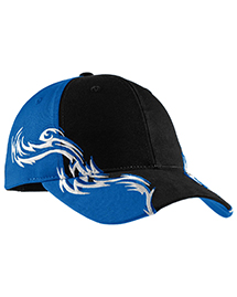  Colorblock Racing Cap with Flames