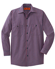 Cornerstone - Men's Big & Tall Long Sleeve Striped Industrial Work Shirt.