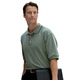 Mens Tipped Pique Polo