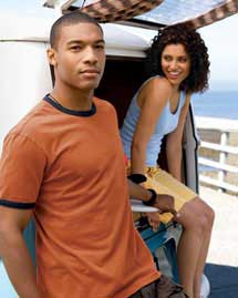 District Threads Mens Pigment Dyed Ringer T Shirt
