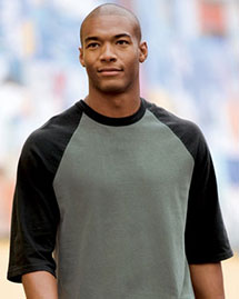  Men's Pigment-Dyed 3/4 Sleeve Raglan T-shirt