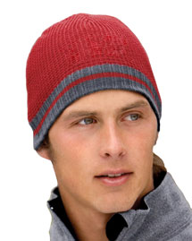 Mens Waffle Beanie with Ribbed Edge