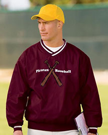  V-Neck Wind Shirt With Stripe Trim