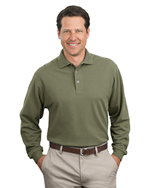 Port Authority Mens Long Sleeve Pique Knit Polo Sport Shirt
