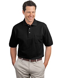 Port Authority Mens Pique Knit Polo Sport Shirt with Pocket