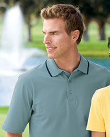  Men's Zephyr  Mesh Polo Sport Shirt With Tipping Stripe