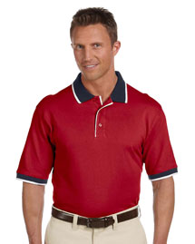 Mens 6 Oz Cotton Pique Colorblock Polo
