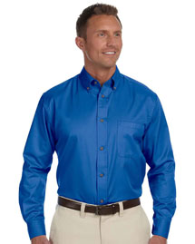 Mens Long Sleeve Twill Shirt with Stain-Release