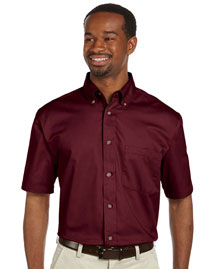 Mens Short Sleeve Twill Shirt with Stain-Release