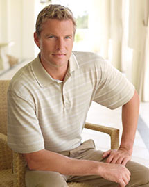  Men's Micro Pima Tonal Stripe Polo Sport Shirt