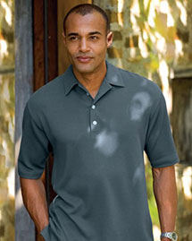  Men's Textured Silk Polo Shirt