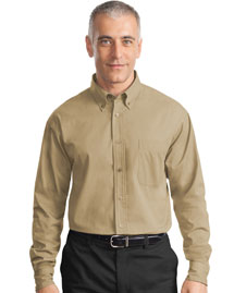Port Authority Mens Long Sleeve Cotton Twill Shirt