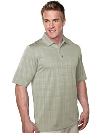 Mens 100% Polyester Jacquard Knit Polo Shirts.