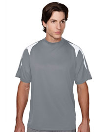 Mens 100% Polyester Knit Crew Neck Tee.