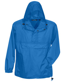 Tri-Mountain Mens Unlined Nylon 1/2 Zip Anorak Hooded Jacket
