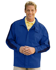 Tri-Mountain Mens Unlined Nylon Jacket with Shoulder Trim