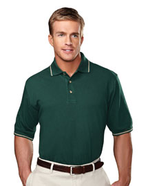 Big Mens Stain Resistant Pique Polo Golf Shirt With Trim