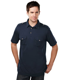 Men's Cotton/Poly 60/40 Knit Polo Shirt, w/ Epaulette