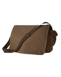 14 oz. Pigment-Dyed Raw-Edge Messenger Bag
