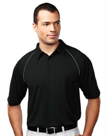 Men's 100% Polyester Raglan Knit Polo Shirt.