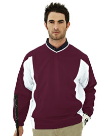 Men's 100% Polyester  Micro V neck long sleeve wind shirt