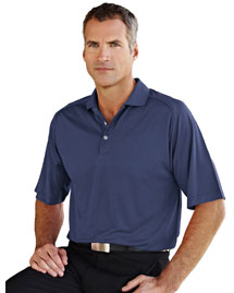 Men's 100% Polyester Knit Polo Shirt, Raglan Sleeve w/ Grid Pattern.