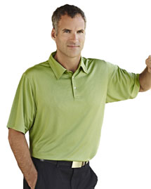 Men's 100% Polyester Knit Polo Shirt, w/ Yarn-Dye Plaid & Self Collar