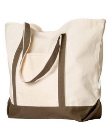 10 oz., 100% Certified Organic Cotton Canvas Boater Tote