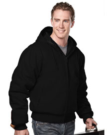 Big and Tall Mens  Canvas Hooded Work Jacket With Quilted Lining
