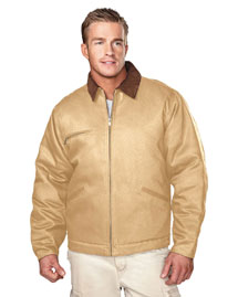 Tri-Mountain Mens Canvas Work Jacket with Quilted Lining