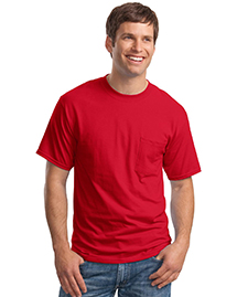 Hanes Mens Beefy 100% Cotton T Shirt with Pocket