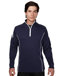 Men's 100% Polyester Mesh Textured 1/4 Zipper Pullover.