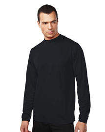 Men's 100% Polyester LS Knit Mock Neck Shirt, w/ Self Cuff