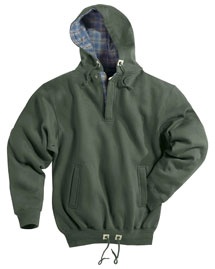 Tri-Mountain Mens Hooded SweatShirt with Plaid Trim