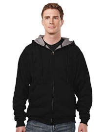 Tri-Mountain Mens Cotton/Poly Sueded Finish Hooded Full Zip SweatShirt with Thermal Lining