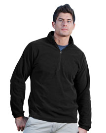 Mens 100% Polyester Anti-pilling Dobby Fleece 1/2 Zip LS Knit Shirt.