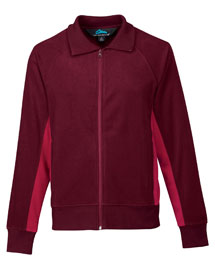 Men's 100% Polyester fleece color blocking fully placket jacket,
