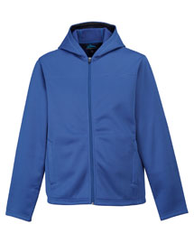 Men's 100% polyester mesh fleece hooded jacket.