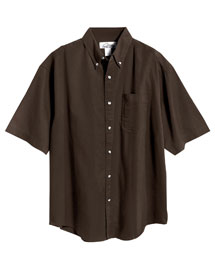 Tri-Mountain Mens Stain Resistant Short Sleeve Twill Dress Shirt